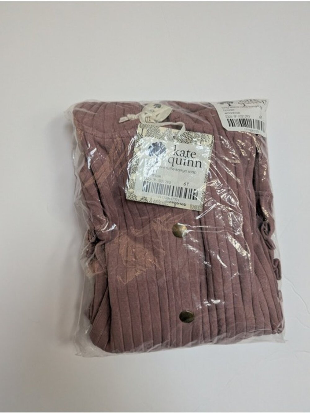 Kate Quinn Organic Cotton Wide Rib Kanga 6Y Hoodie Woodrose Light Pink Ruffle